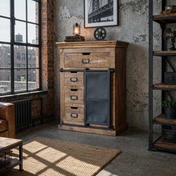 Kommode 100cm hoch SELCE » massiv Industrial