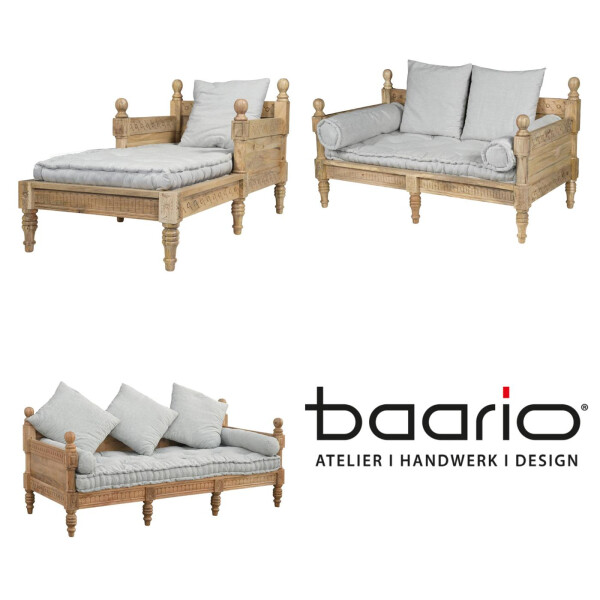 Holzsofa Wohnzimmer POBRI » massiv Antik Design Barock