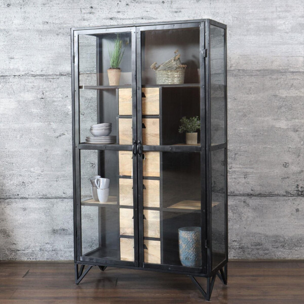 Glasvitrine BARBAR schwarz metall » atelier- baario.de