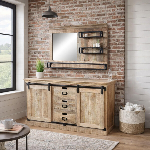Sideboard rustikal VODICE 150 » massiv Vintage