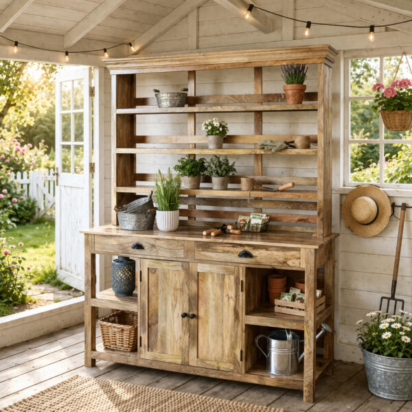 Gartenschrank VILLE » Pflanztisch Buffet massiv