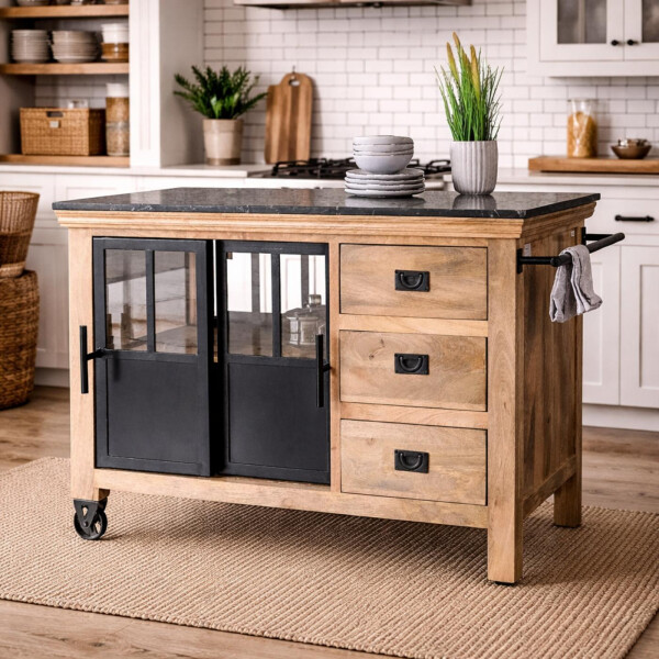 HOUSE INDUSTRIES カリモク　シェルフ Kücheninsel Industrial Style HOXT » Schiebetüren Eisen