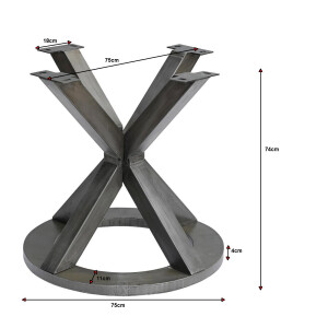 Tischgestell MERID Metall grau