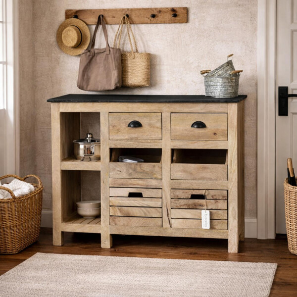 Sideboard Küche Vintage ROVINJ » schwarz