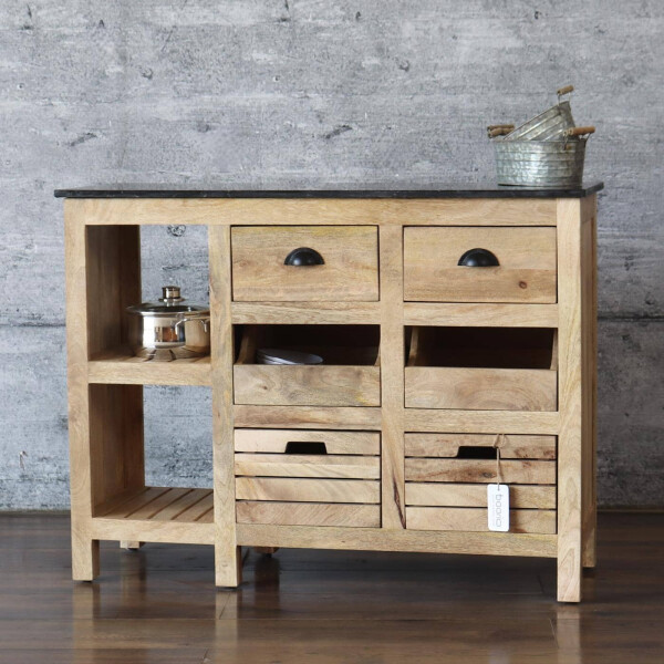 Sideboard Küche Vintage ROVINJ » schwarz